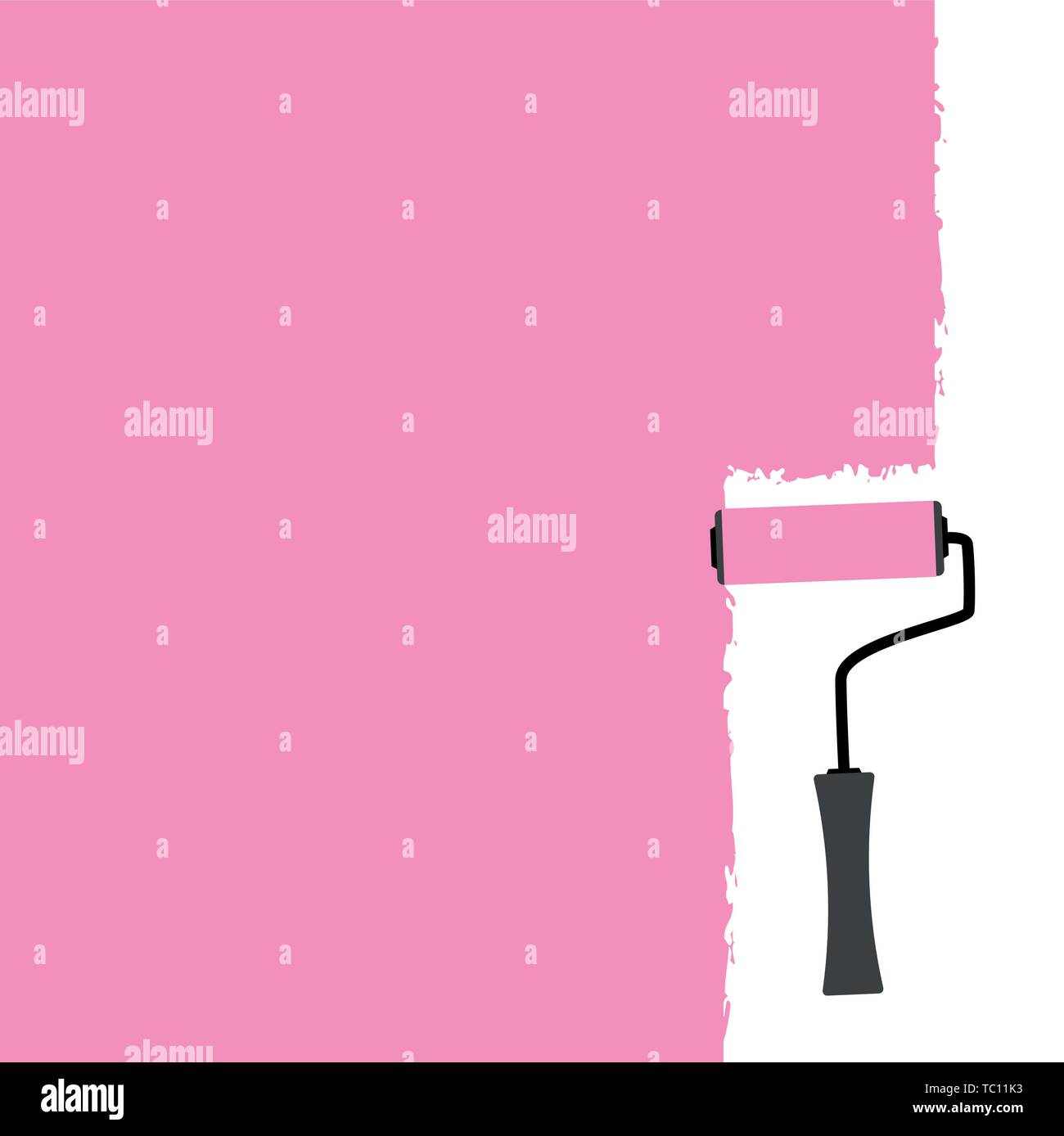 roller brush painting pink vector illustration EPS10 Stock Vector Image
