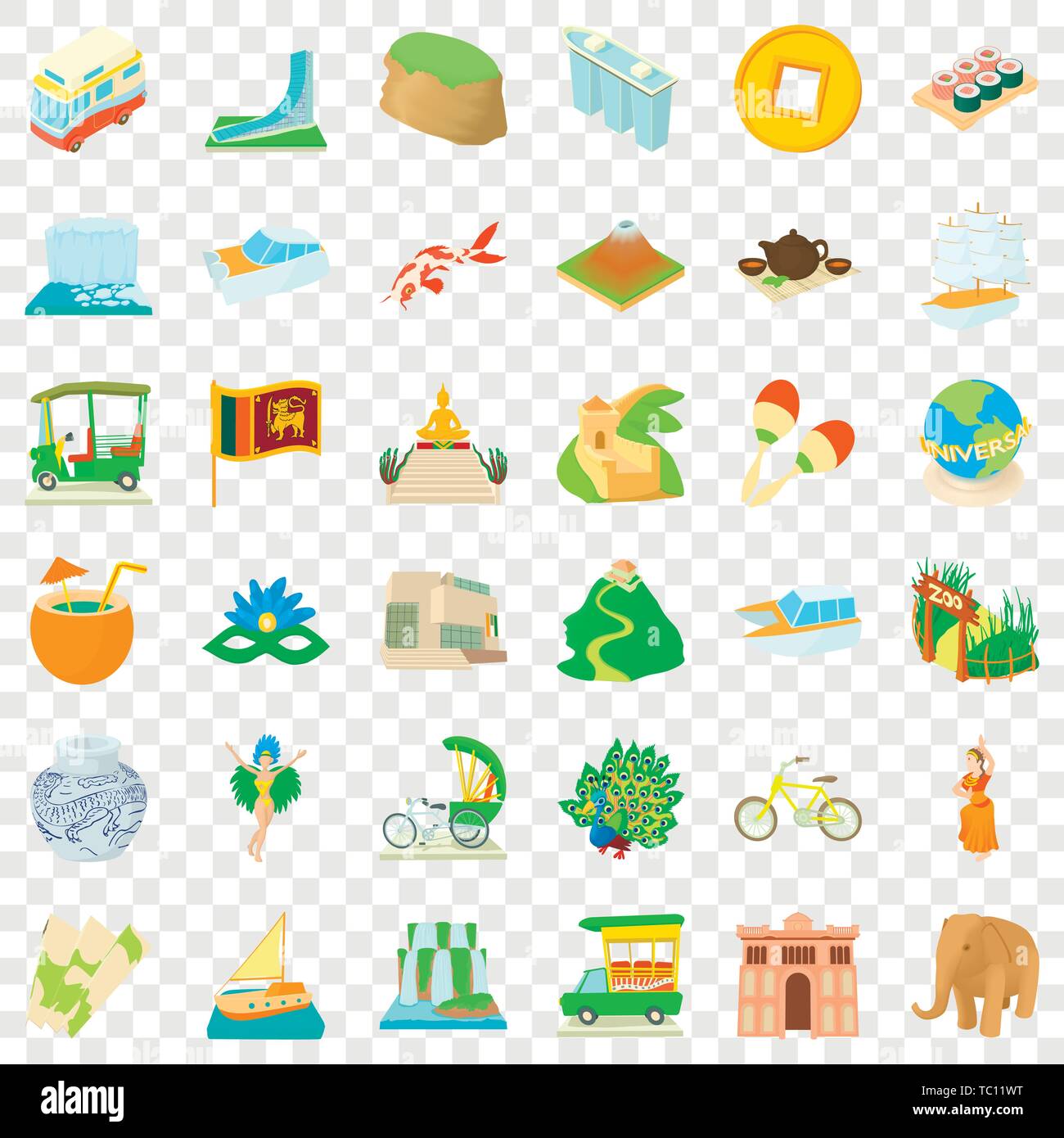 Around the world icons set, cartoon style Stock Vector Image & Art - Alamy
