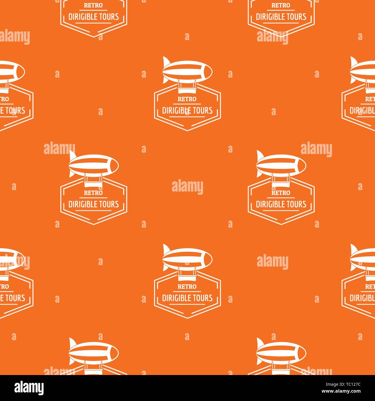 Dirigible pattern vector orange Stock Vector