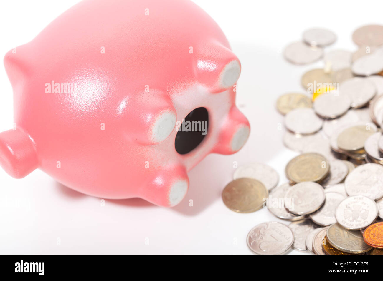 Piggy bank isolated on white background Stock Photo - Alamy