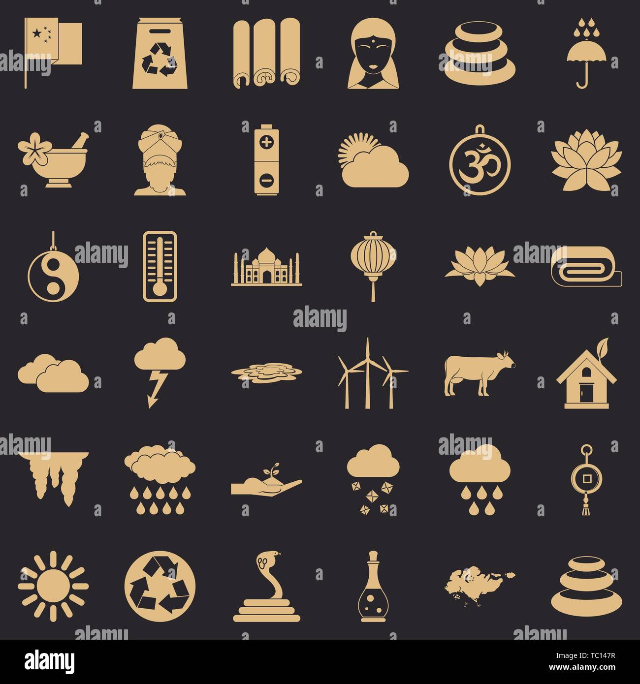 Country in asia icons set, simple style Stock Vector Image & Art - Alamy