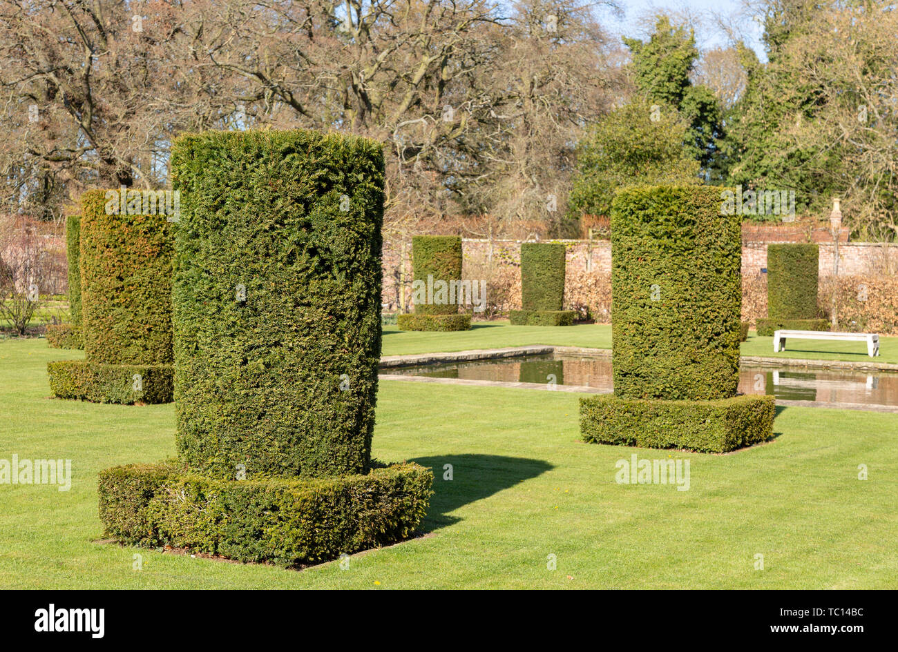 Garden designed by Piet Oudolf at Scampston Hall, Yorkshire, England, UK - Silent garden Stock Photo