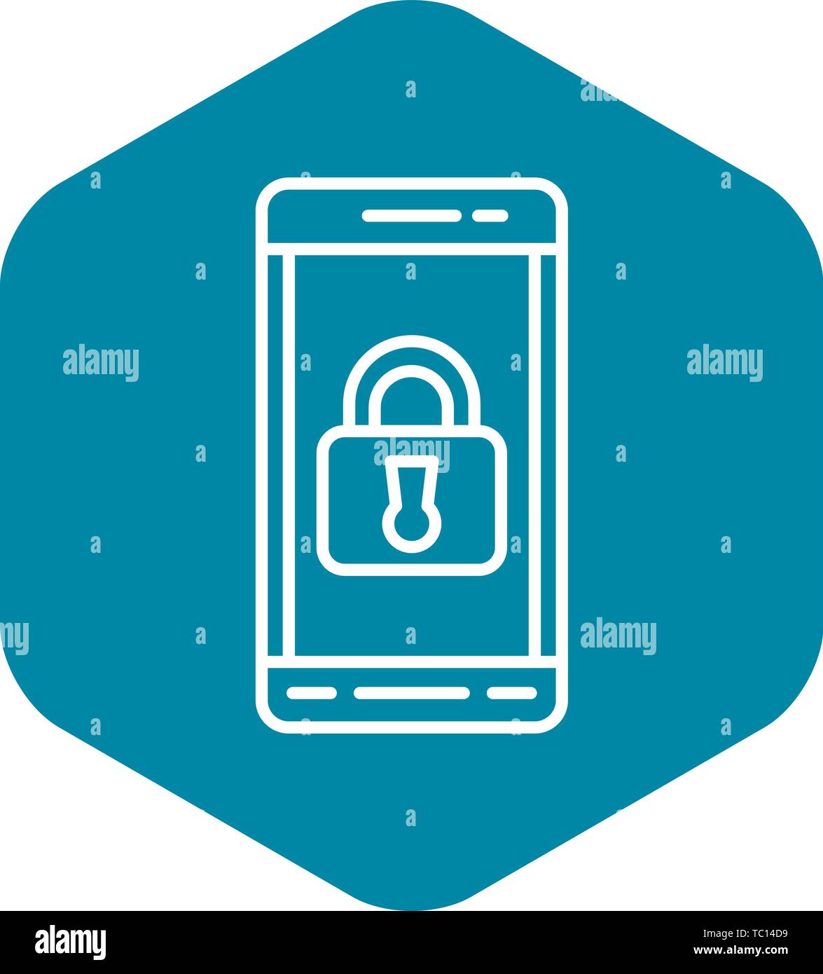 Locked smartphone icon, outline style Stock Vector Image & Art - Alamy