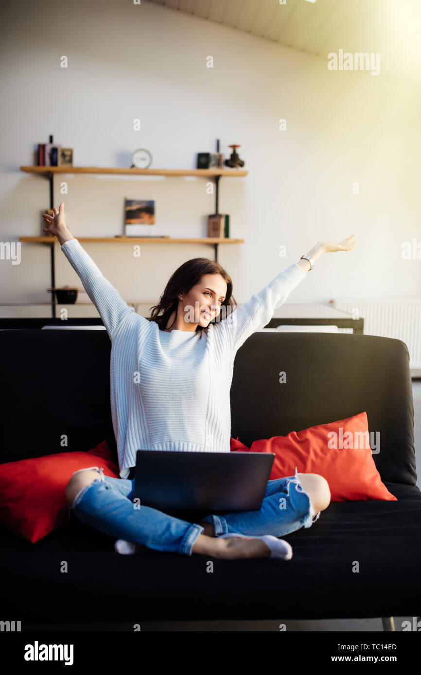 Angry young woman raising hand hi-res stock photography and images - Alamy