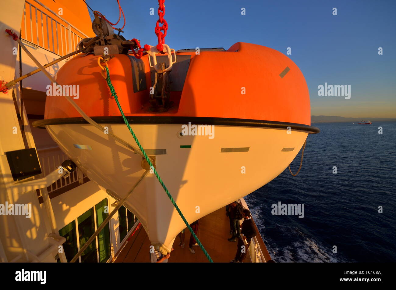 Cruise ship lifeboat Stock Photo Alamy