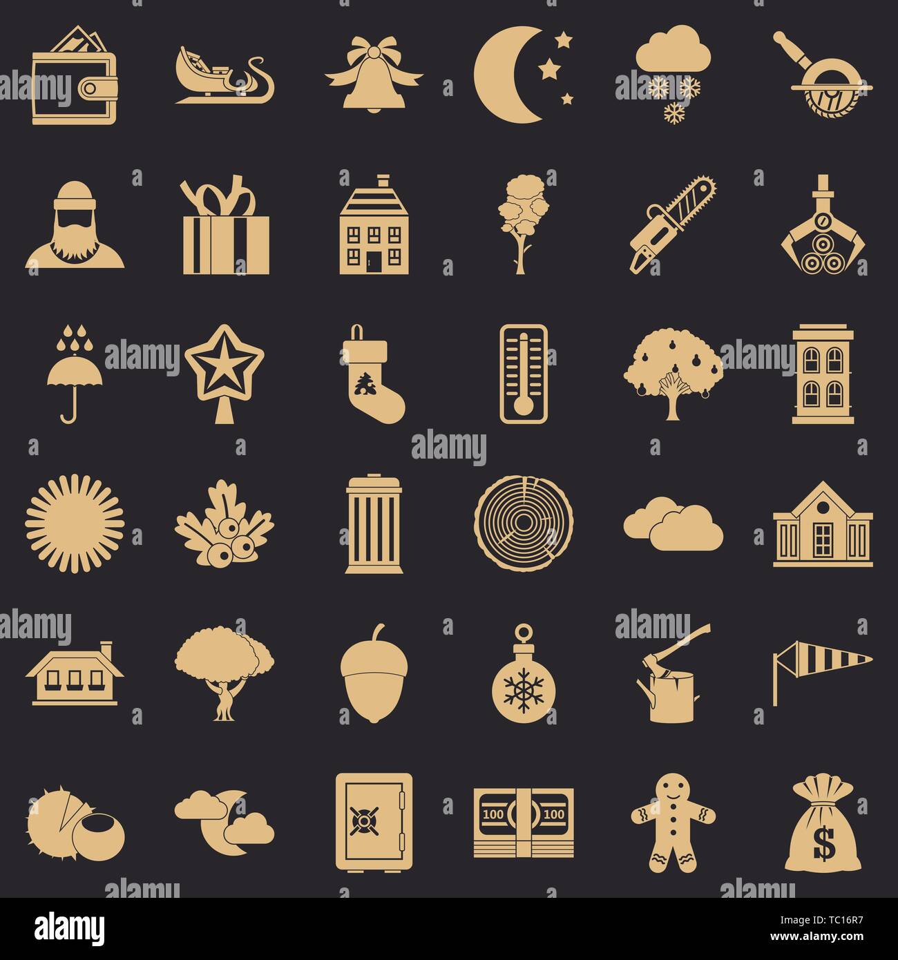 Village life icons set, simple style Stock Vector Image & Art - Alamy