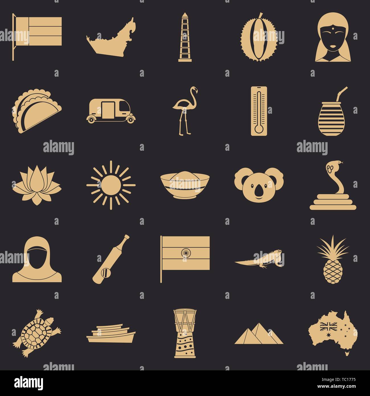 Exotic beast icons set, simple style Stock Vector Image & Art - Alamy
