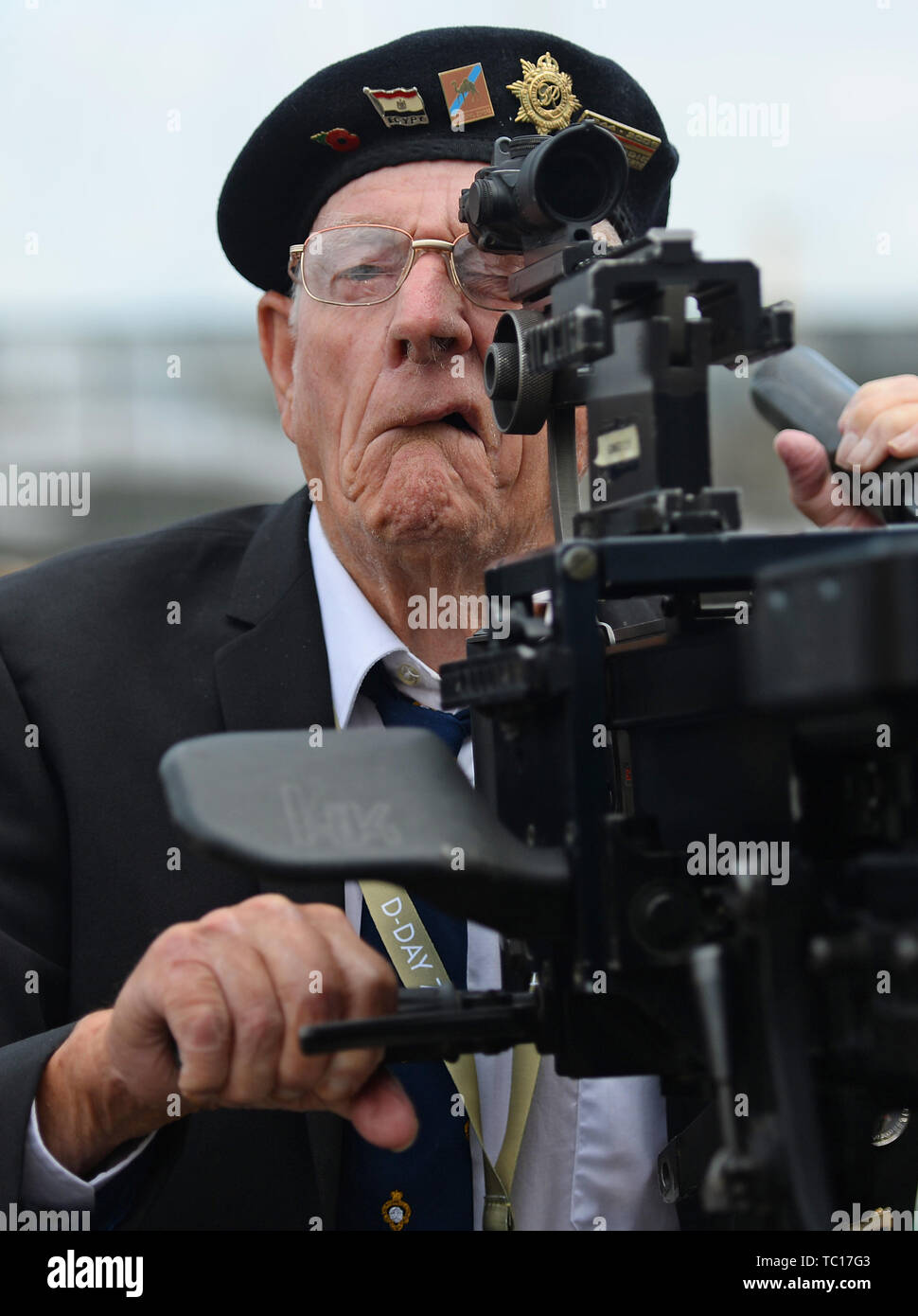Veteran Albert Barnes 93 From Southend Tries Out A Gun After