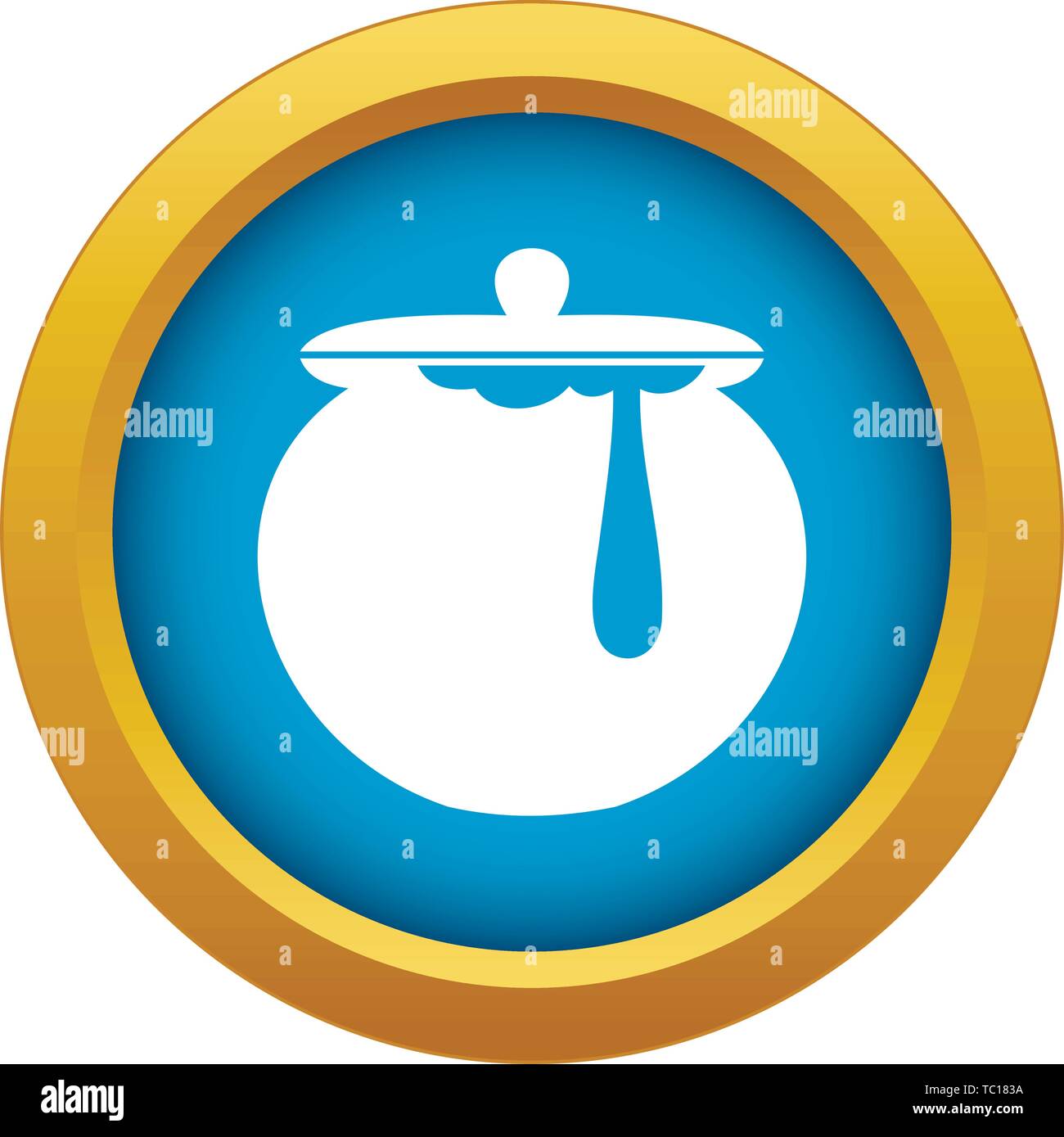 Honey pot icon blue vector isolated Stock Vector