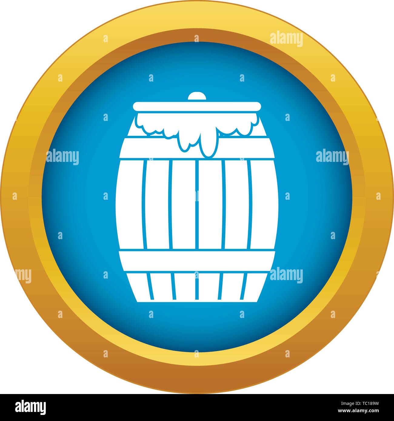 Honey keg icon blue vector isolated Stock Vector