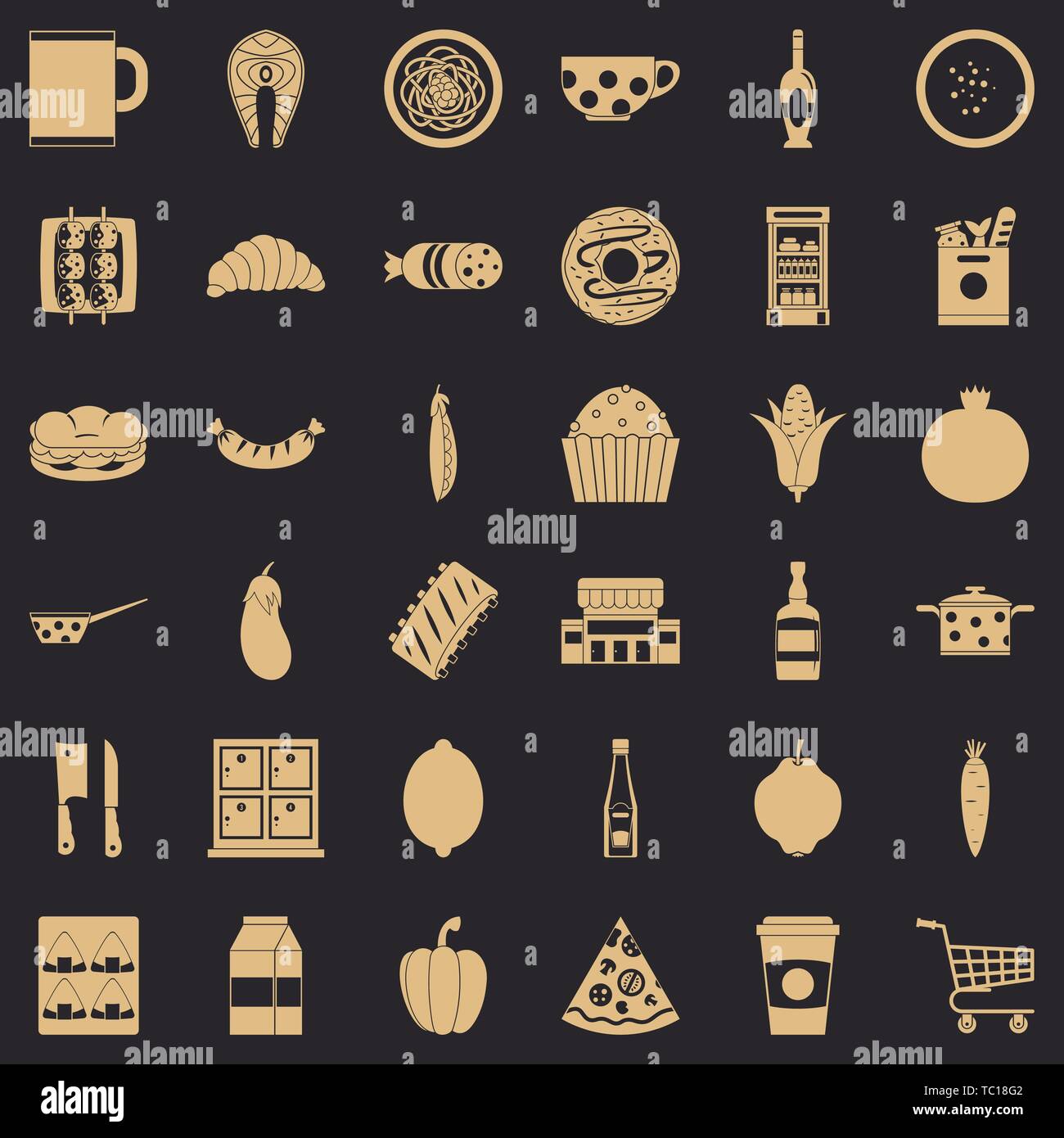 Official dinner icons set, simple style Stock Vector Image & Art - Alamy