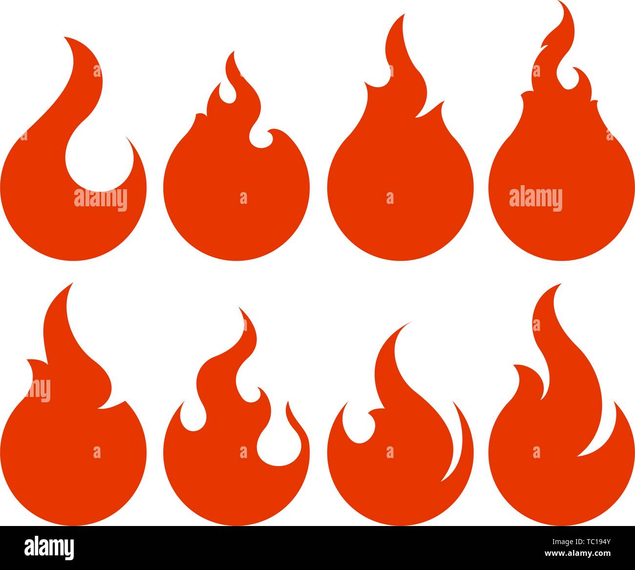 Bonfire icon set. Design element Stock Vector