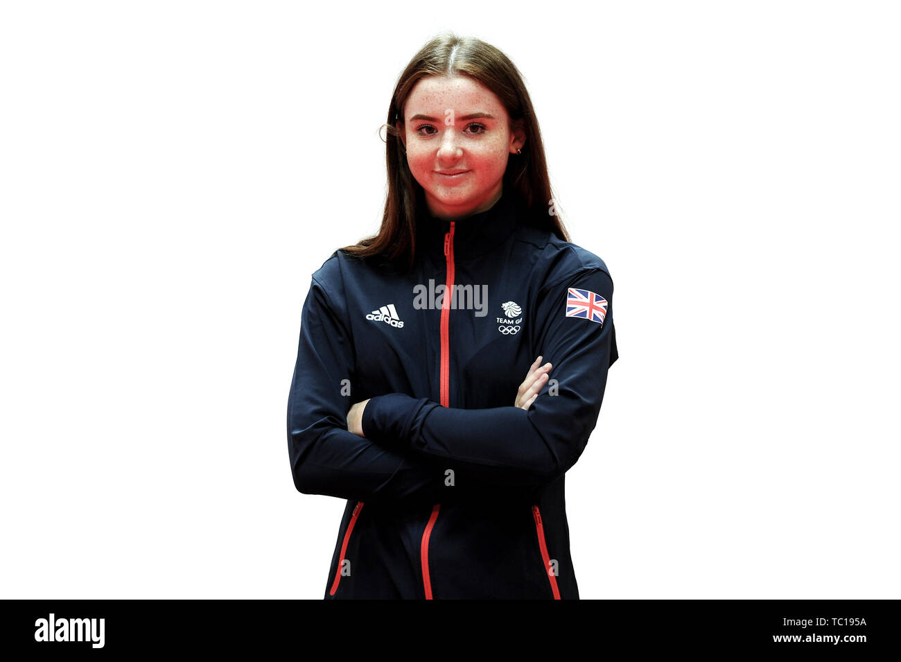 Sacha Muir during the kitting out session for the 2019 Minsk European Games at the Birmingham NEC. Stock Photo