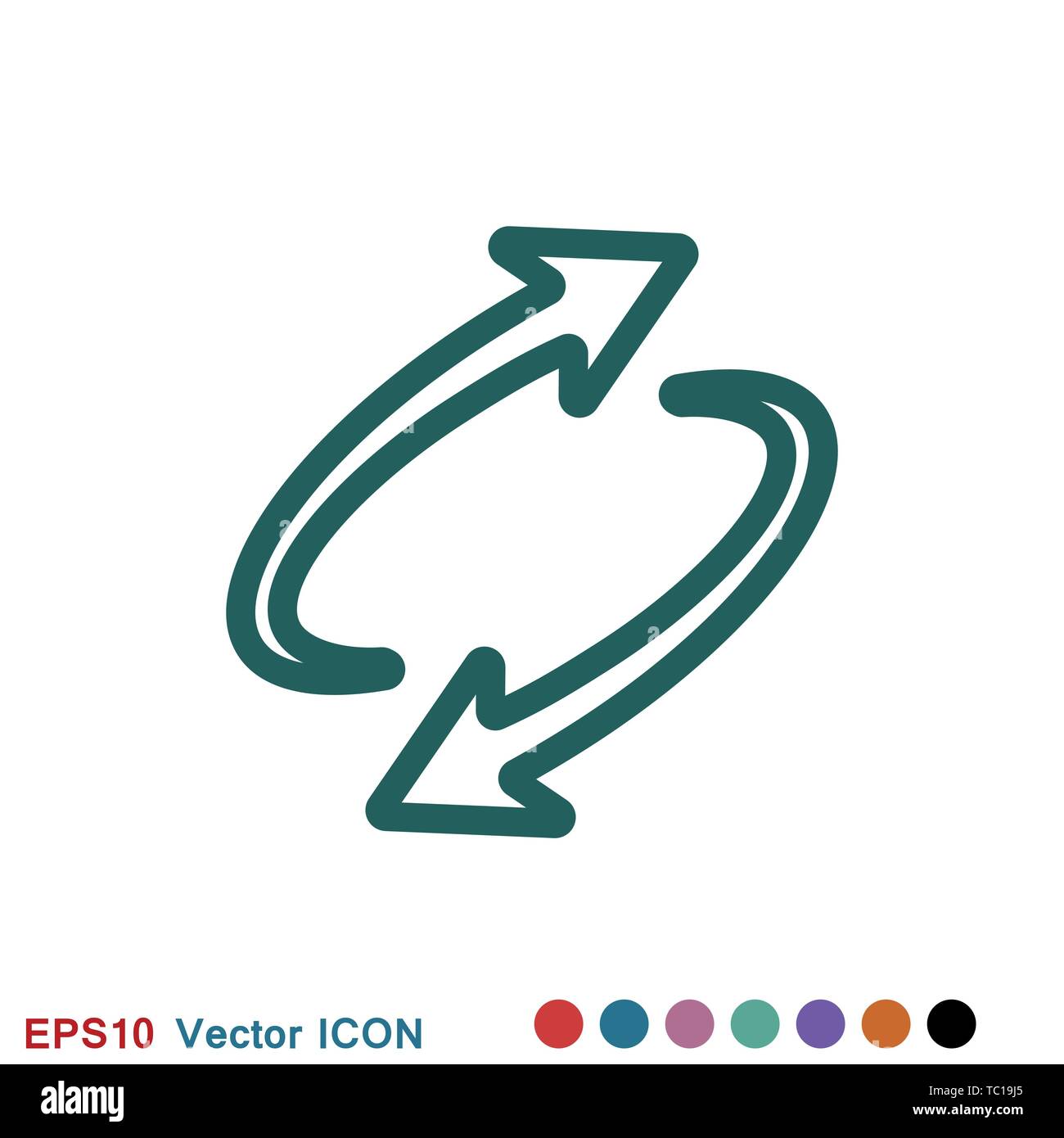 Exchange and convert icon. Arrow trade return. Vector illustration. Stock Vector