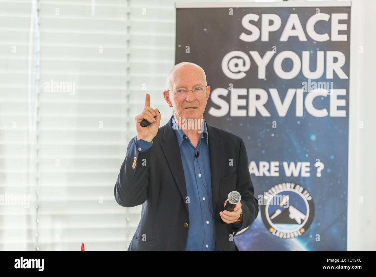 Lausanne, Switzerland. 04th June, 2019. '50 Years of Man on the Moon' Conference, hosted by Astronaut and Professor Claude Nicollier (SUI) and held at the Swiss Tech Rolex Learning Center. Credit: Eric Dubost/Pacific Press/Alamy Live News Stock Photo