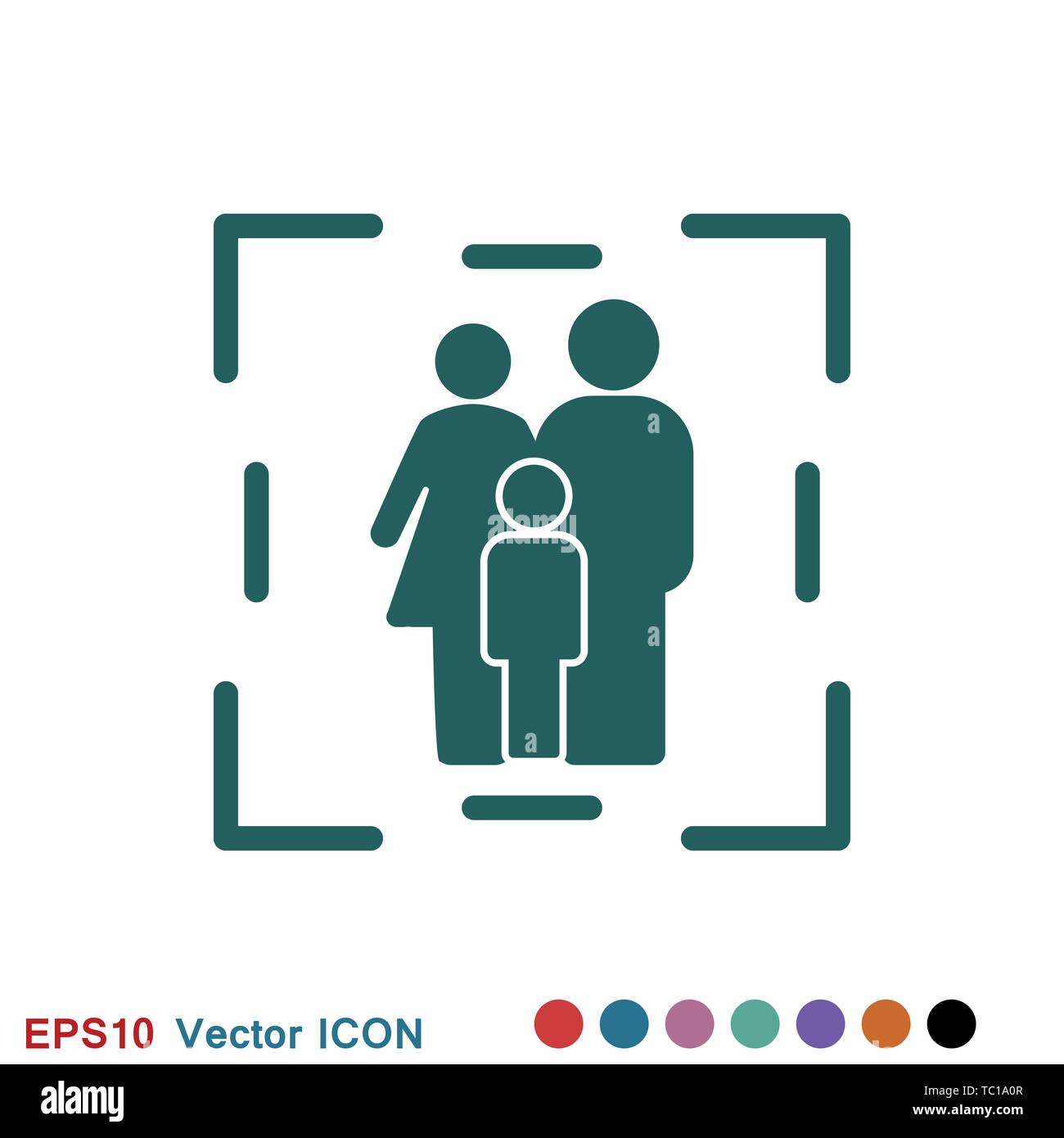 Family icon in flat style. logo, illustration, vector sign symbol for ...