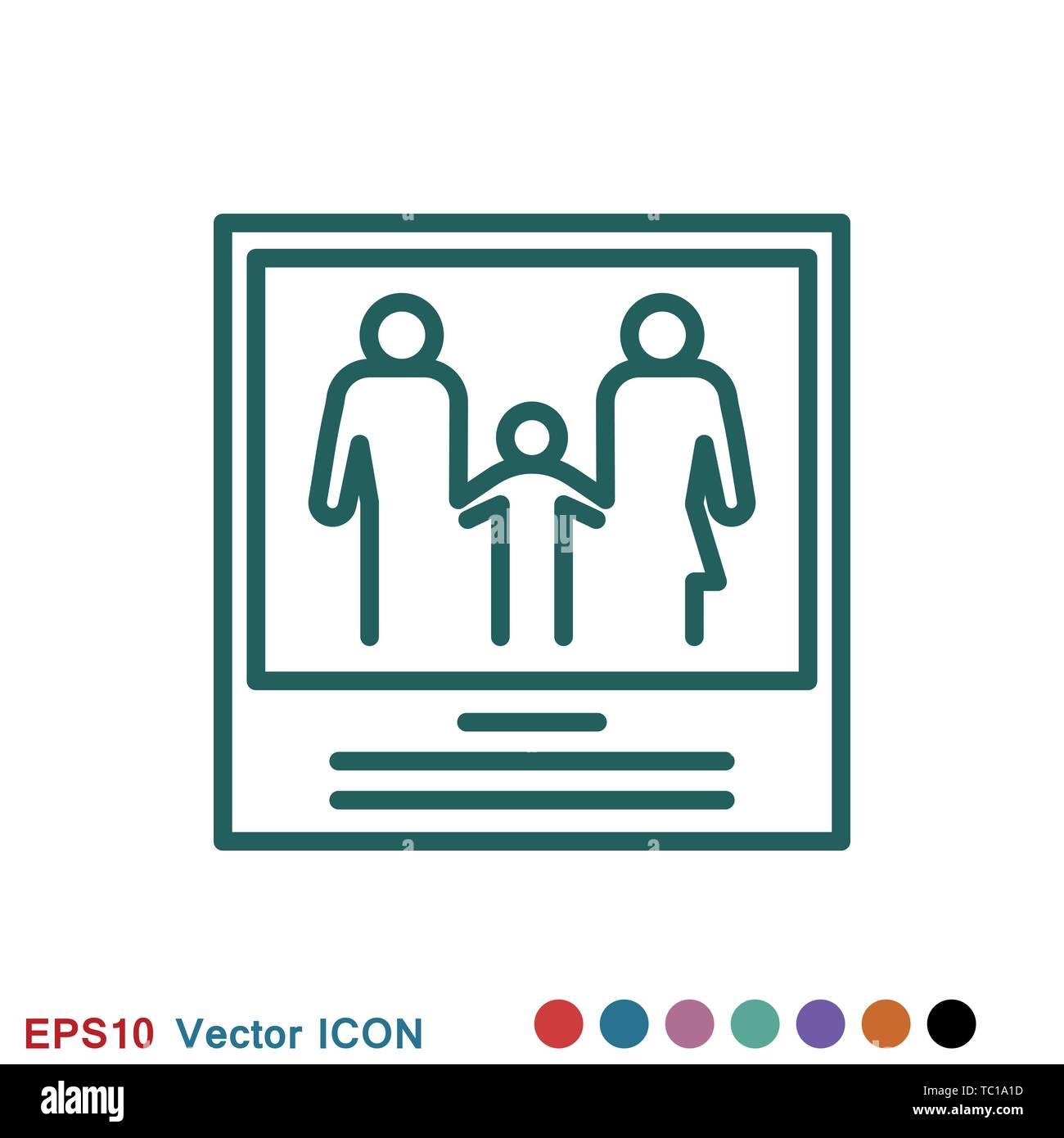 Family icon in flat style. logo, illustration, vector sign symbol for ...