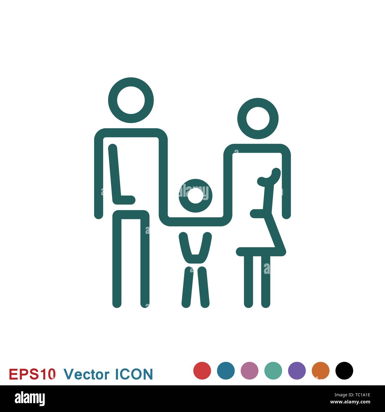 Family icon in flat style. logo, illustration, vector sign symbol for ...