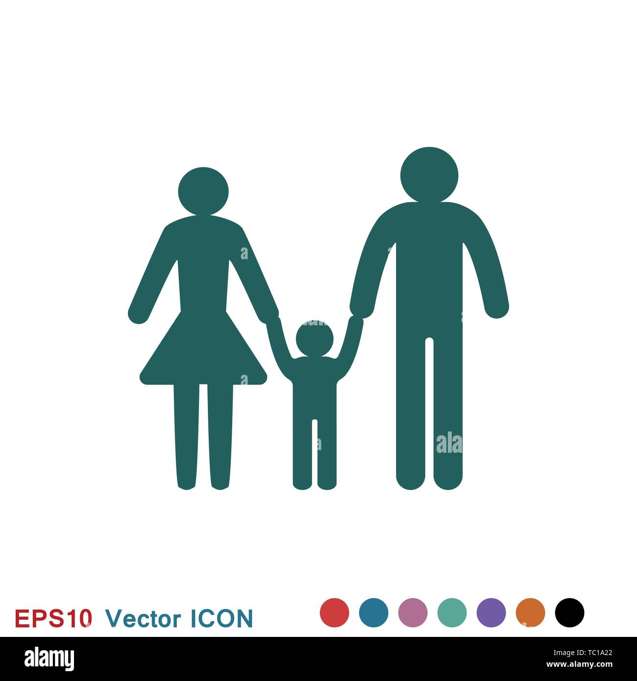 Family icon in flat style. logo, illustration, vector sign symbol for ...