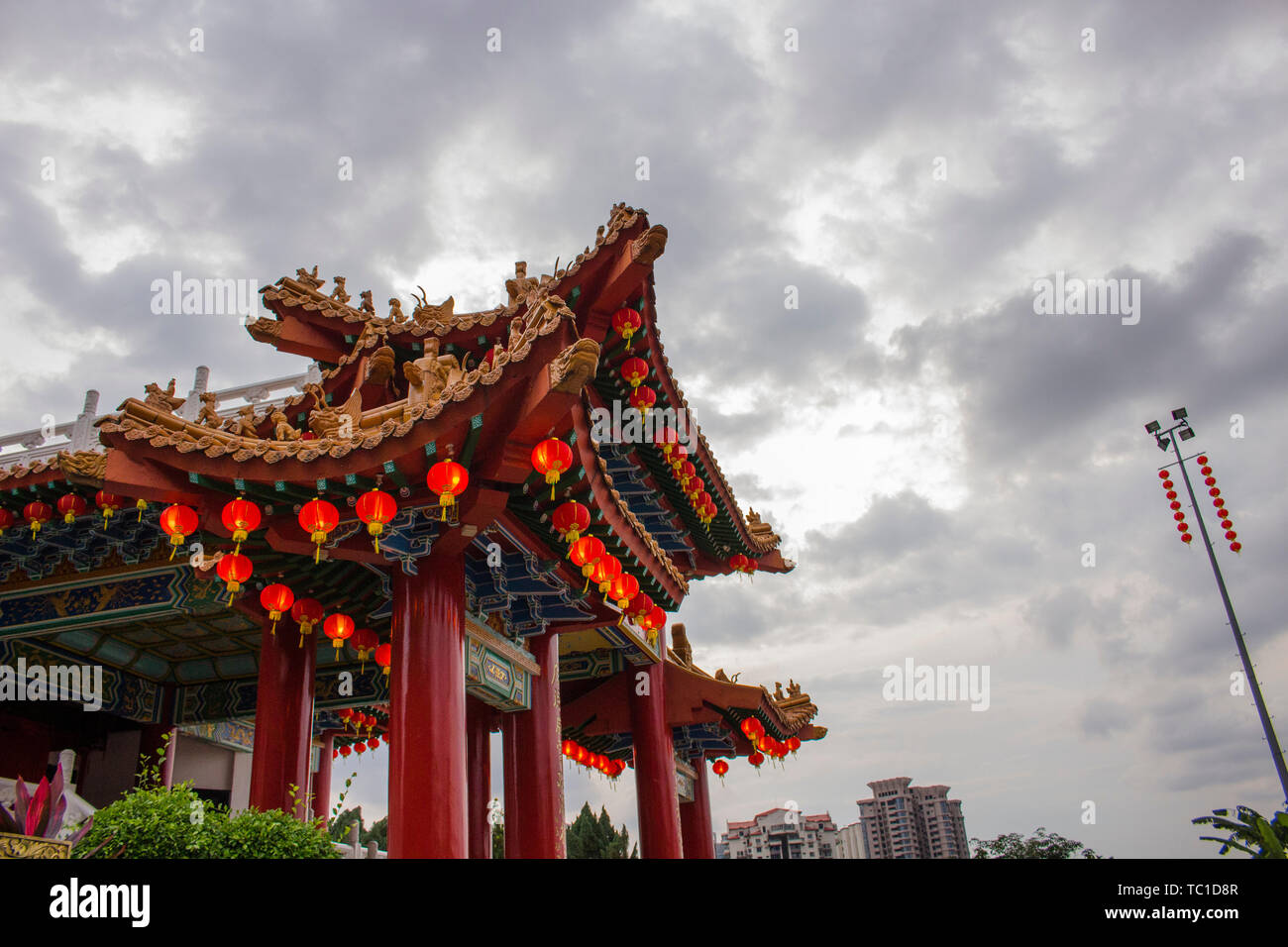 Thean Hou Temple decorated with lantern for the Chinese New Year ...