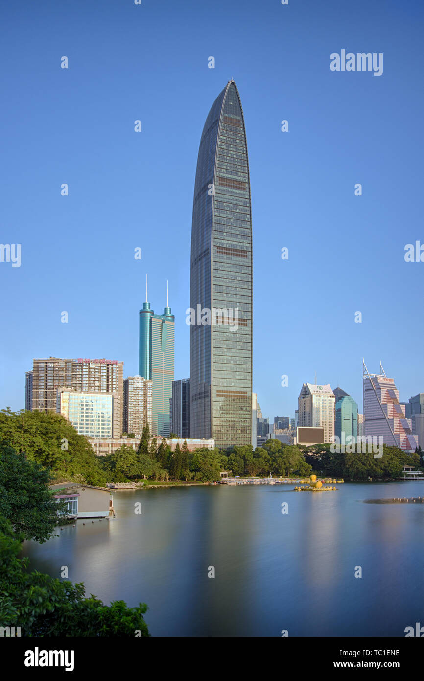 Shenzhen Jingji 100 and Di Wang Building (Xinxing Plaza) and surrounding buildings Stock Photo