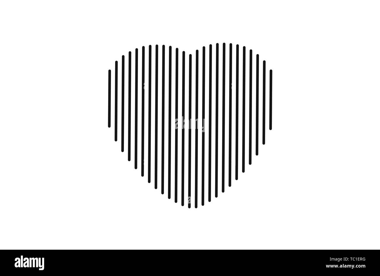 Line heart Black Icon or Logo eps 10 on white Stock Vector Image & Art ...