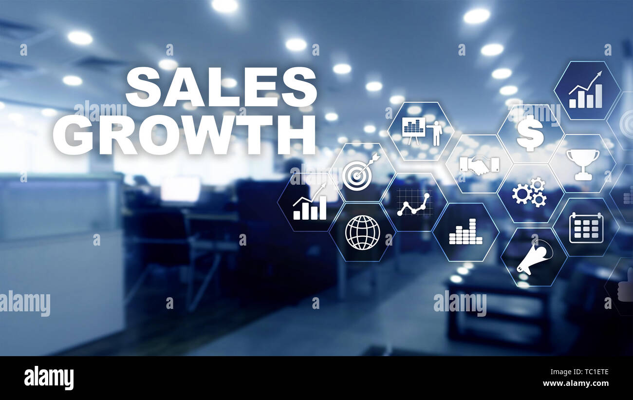 Chart growth concept. Sales increase, marketing strategy. Double exposure with business graph Stock Photo