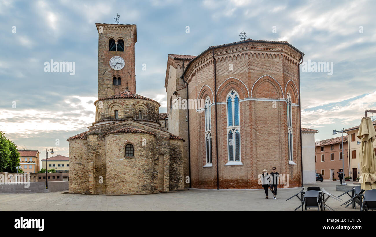 Concordia Sagittaria, Veneto Italy - May 23, 2019: Ancient catholic church in the archeological center of Concordia Sagittaria in Veneto, Italy Stock Photo