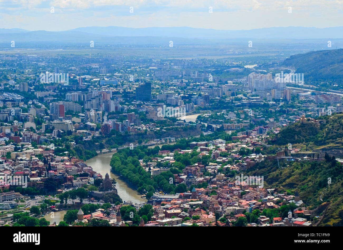 Panorama View Of Tbilisi Capital Of Georgia Country View From The Mountain Stock Photo Alamy
