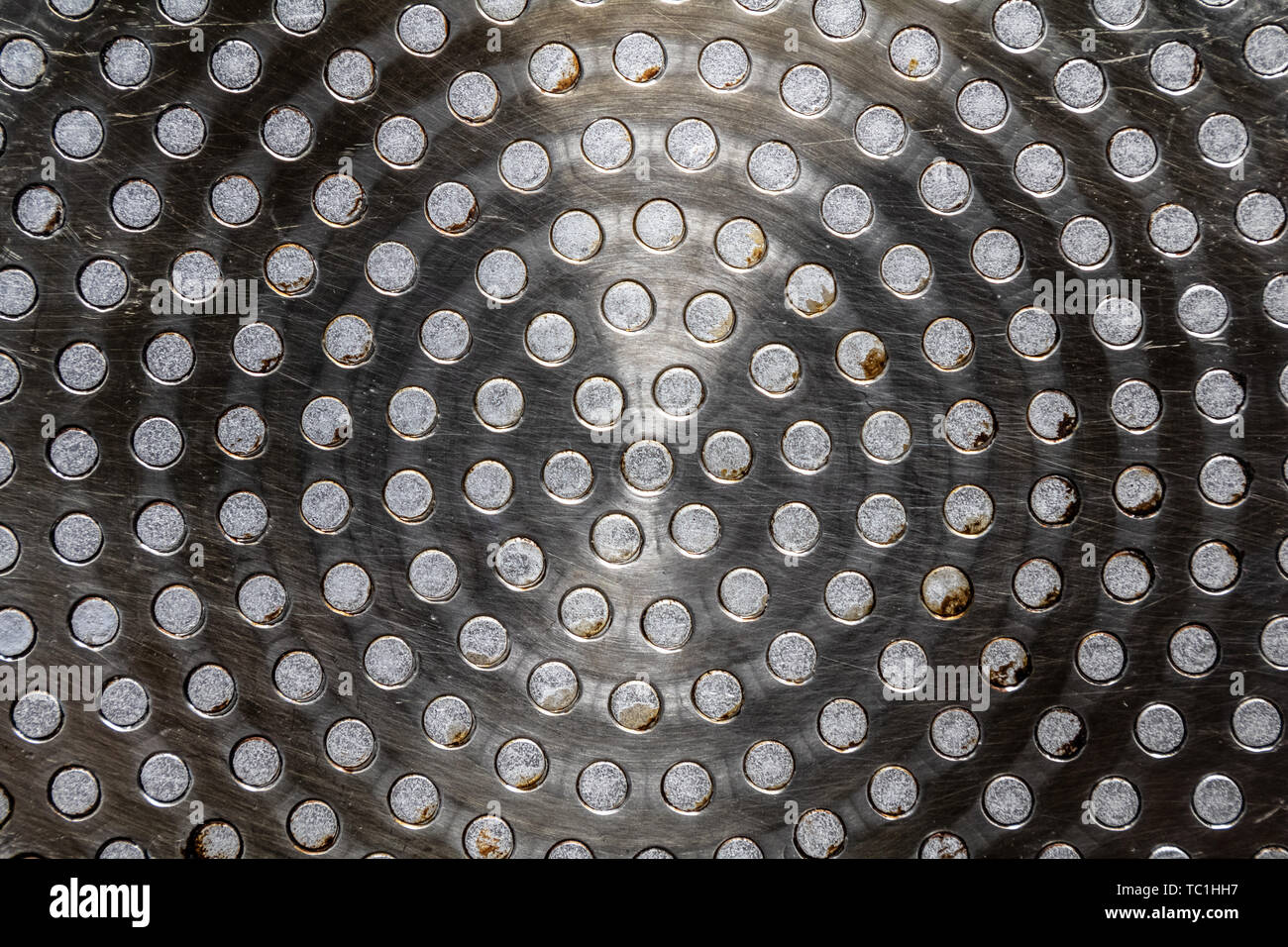 Grunge patterned rusty metal surface texture Stock Photo