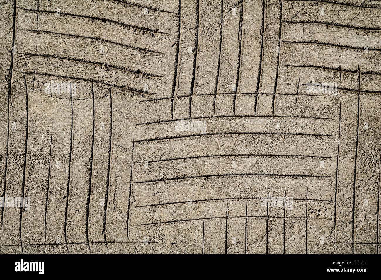 Grunge cracked gray plaster surface texture Stock Photo