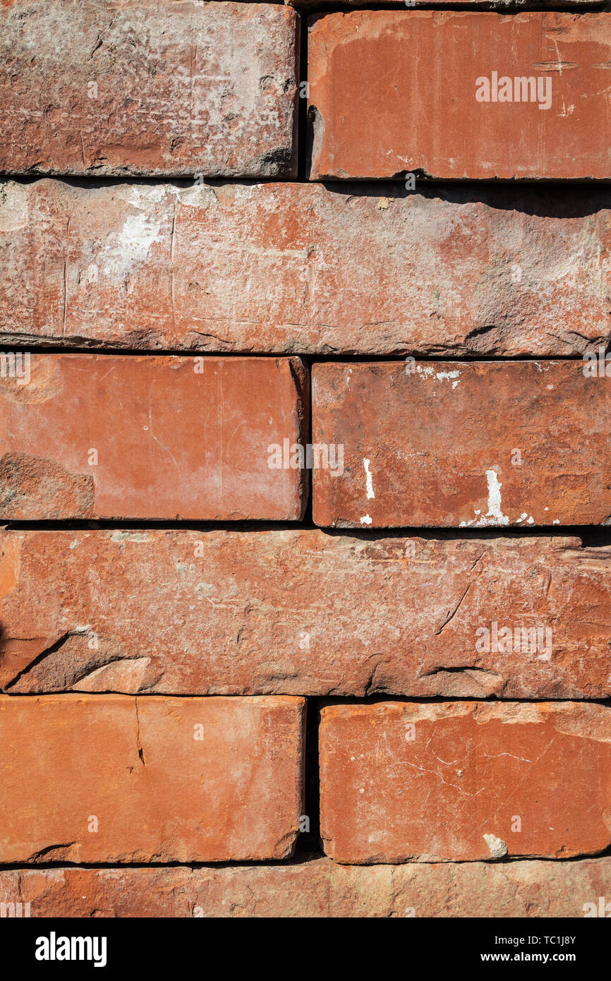Red brick wall surface texture Stock Photo