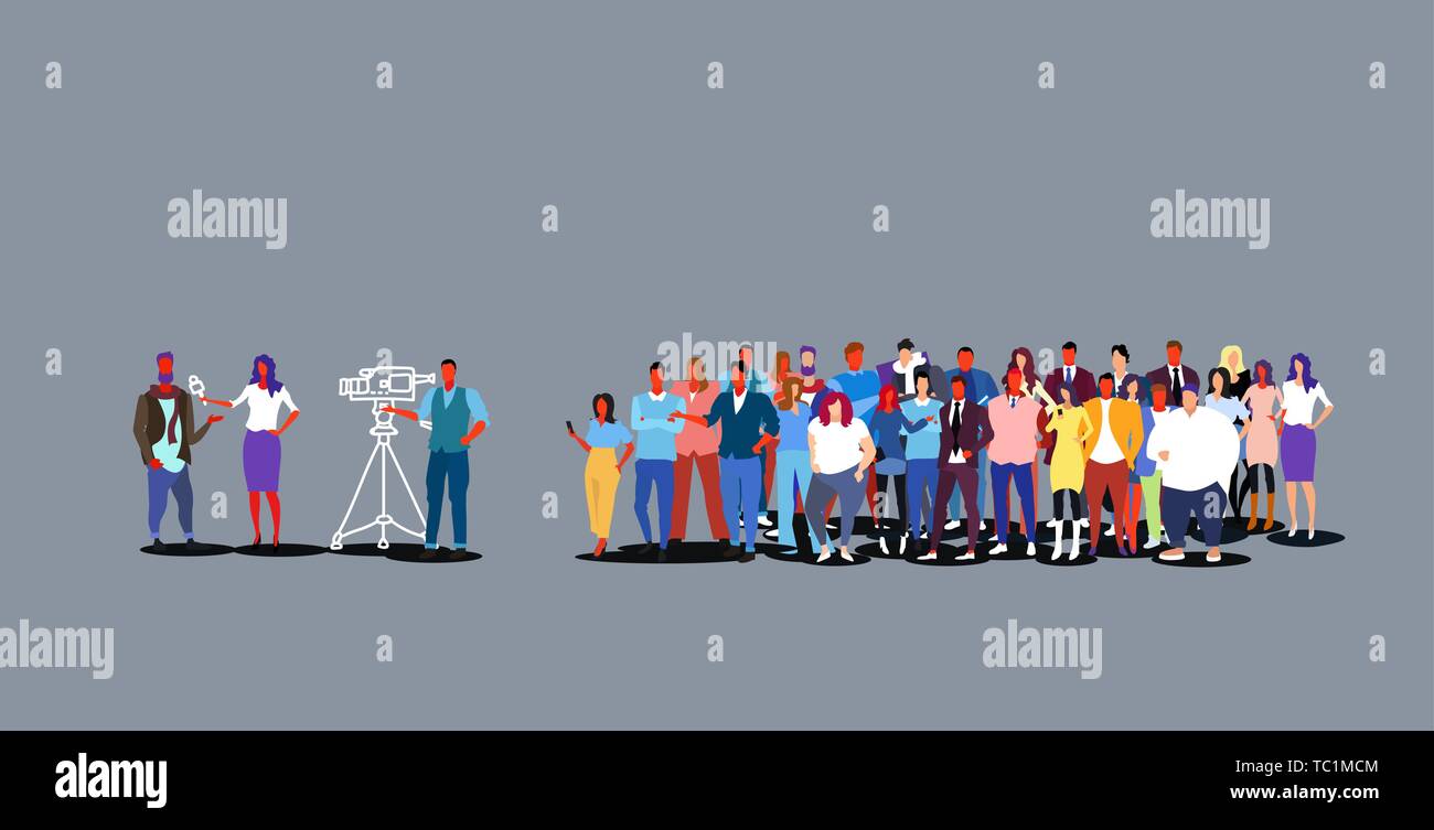 Crowd looking at camera Stock Vector Images - Alamy