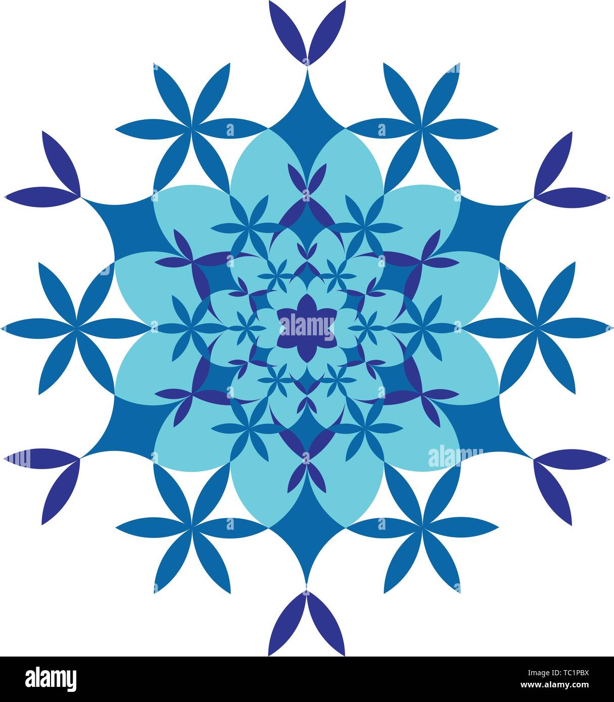 Blue snowflake on white background Stock Vector Image & Art - Alamy