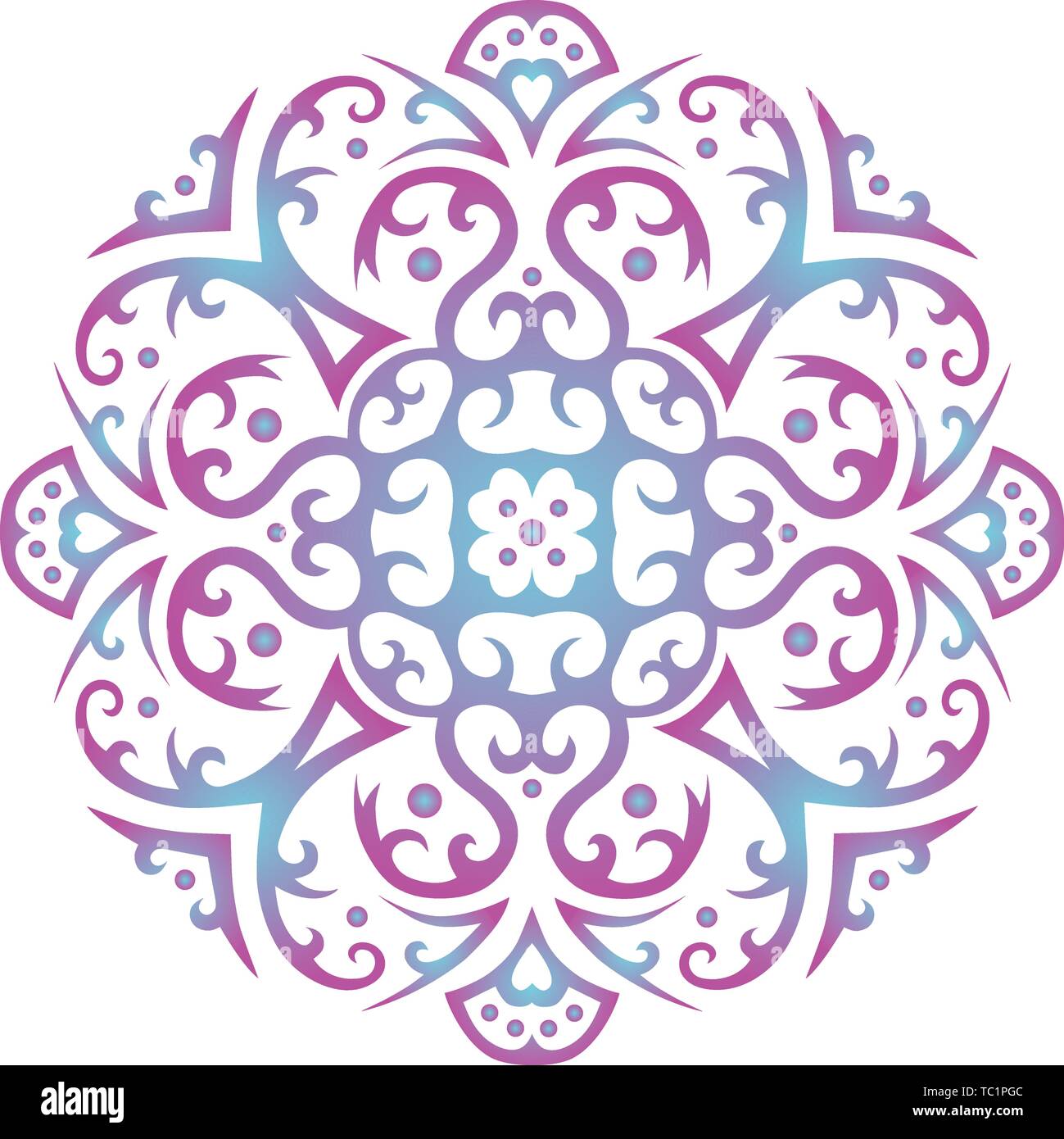Ornament mandala pattern on white background Stock Vector