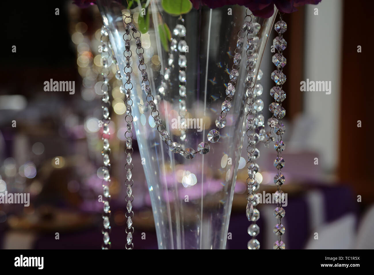 Beautiful decorations from artificial glass crystals Stock Photo Alamy