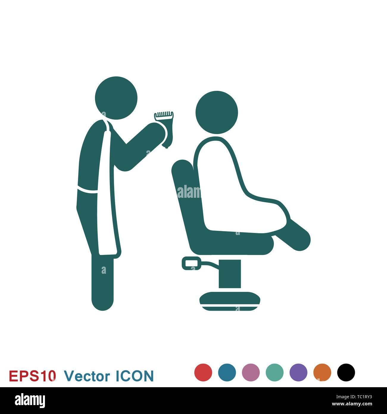 Hairdresser icon logo, vector sign symbol for design Stock Vector