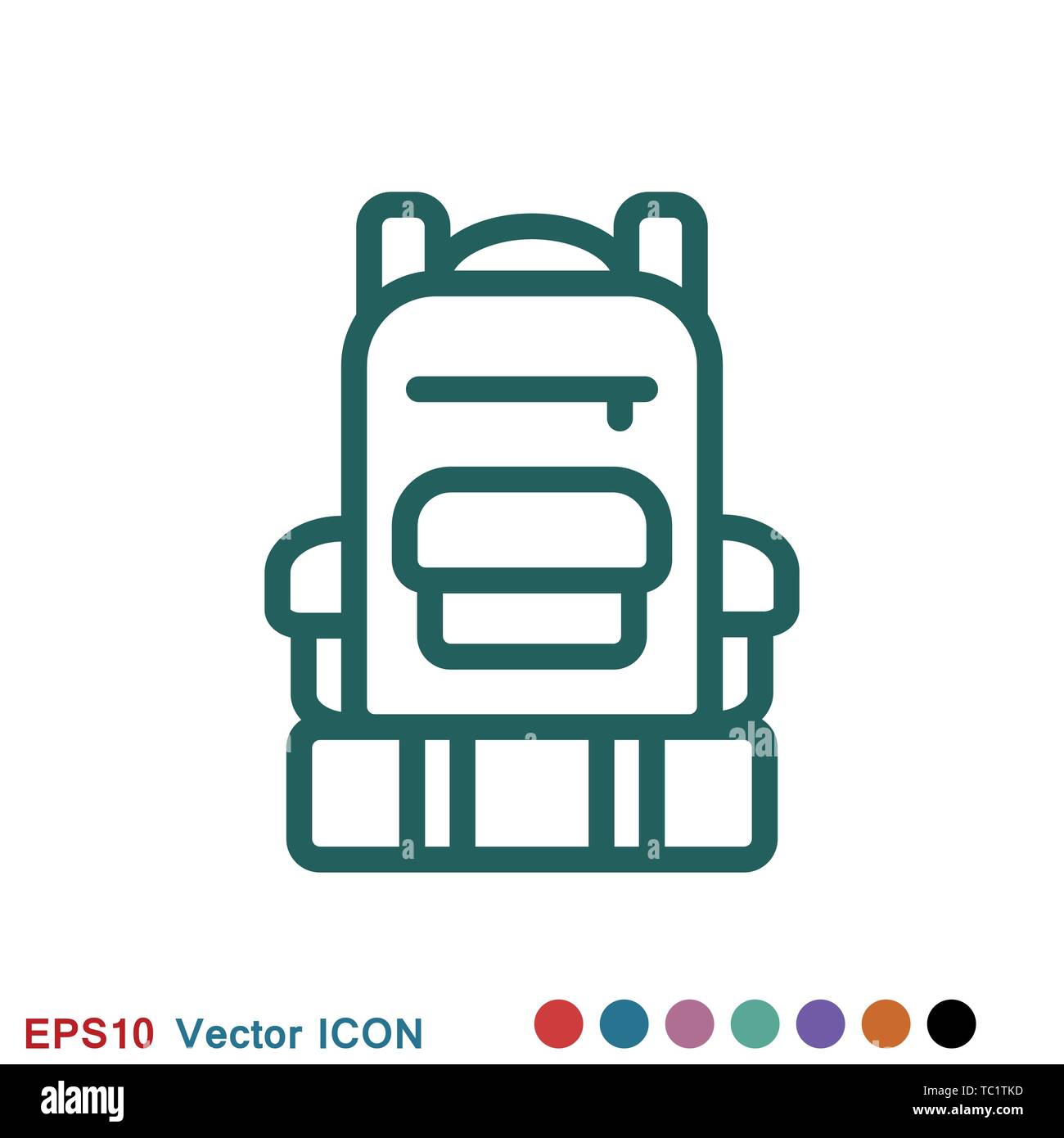 Backpack icon logo, vector sign symbol for design Stock Vector Image