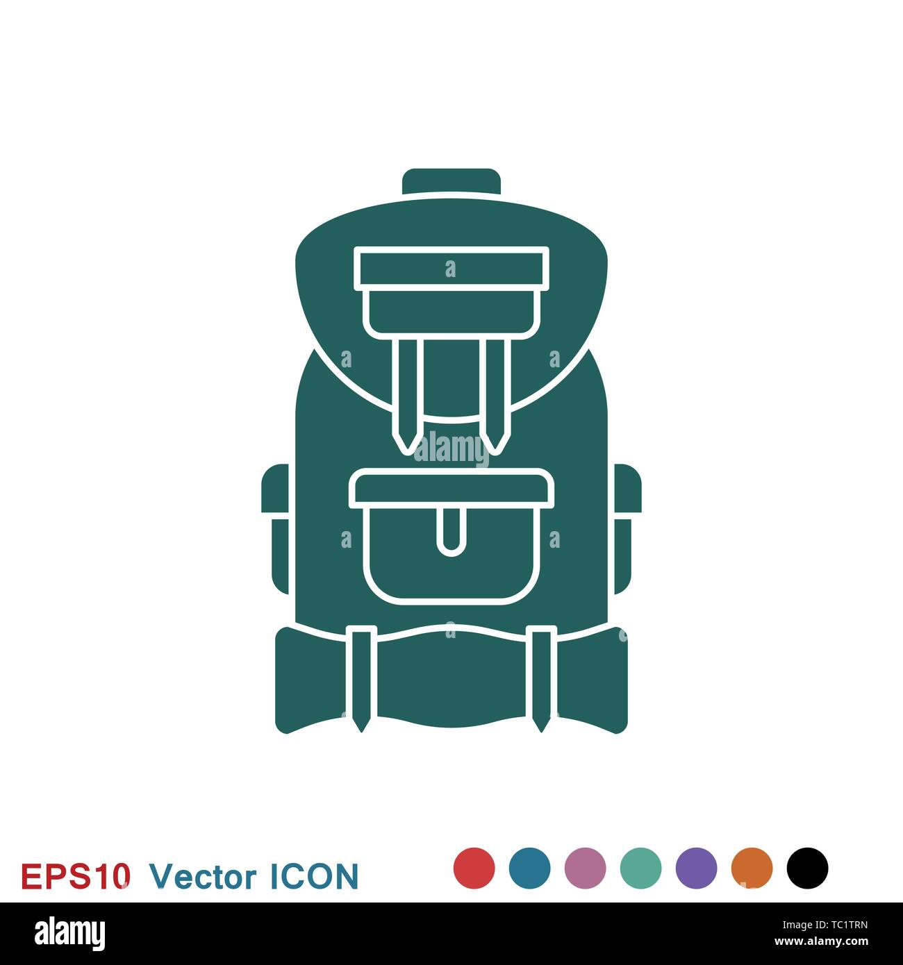Backpack icon logo, vector sign symbol for design Stock Vector Image