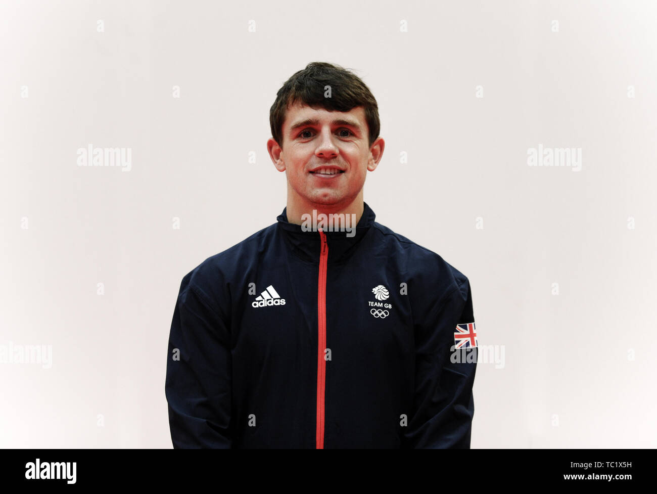 Peter McGrail during the kitting out session for the 2019 Minsk European Games at the Birmingham NEC. Stock Photo