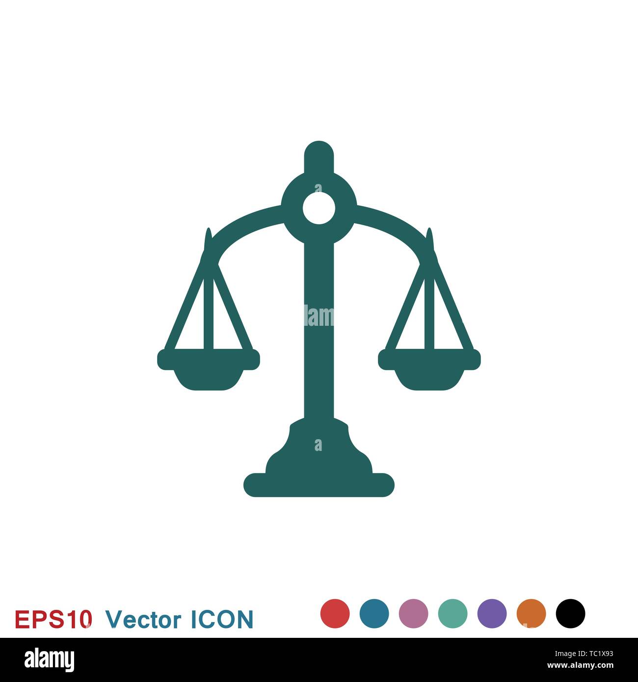 Scales of justice icon logo, vector sign symbol for design Stock Vector ...