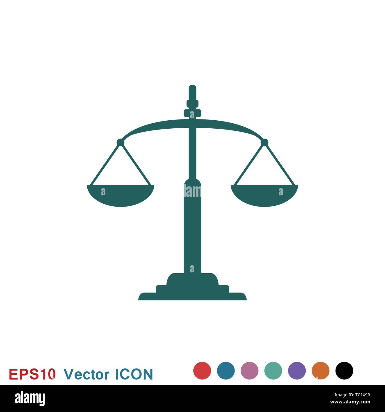 Scales of justice icon logo, vector sign symbol for design Stock Vector