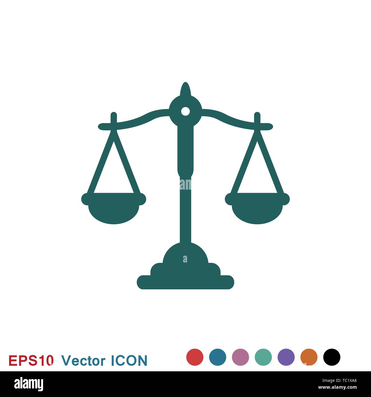 Scales of justice icon logo, vector sign symbol for design Stock Vector