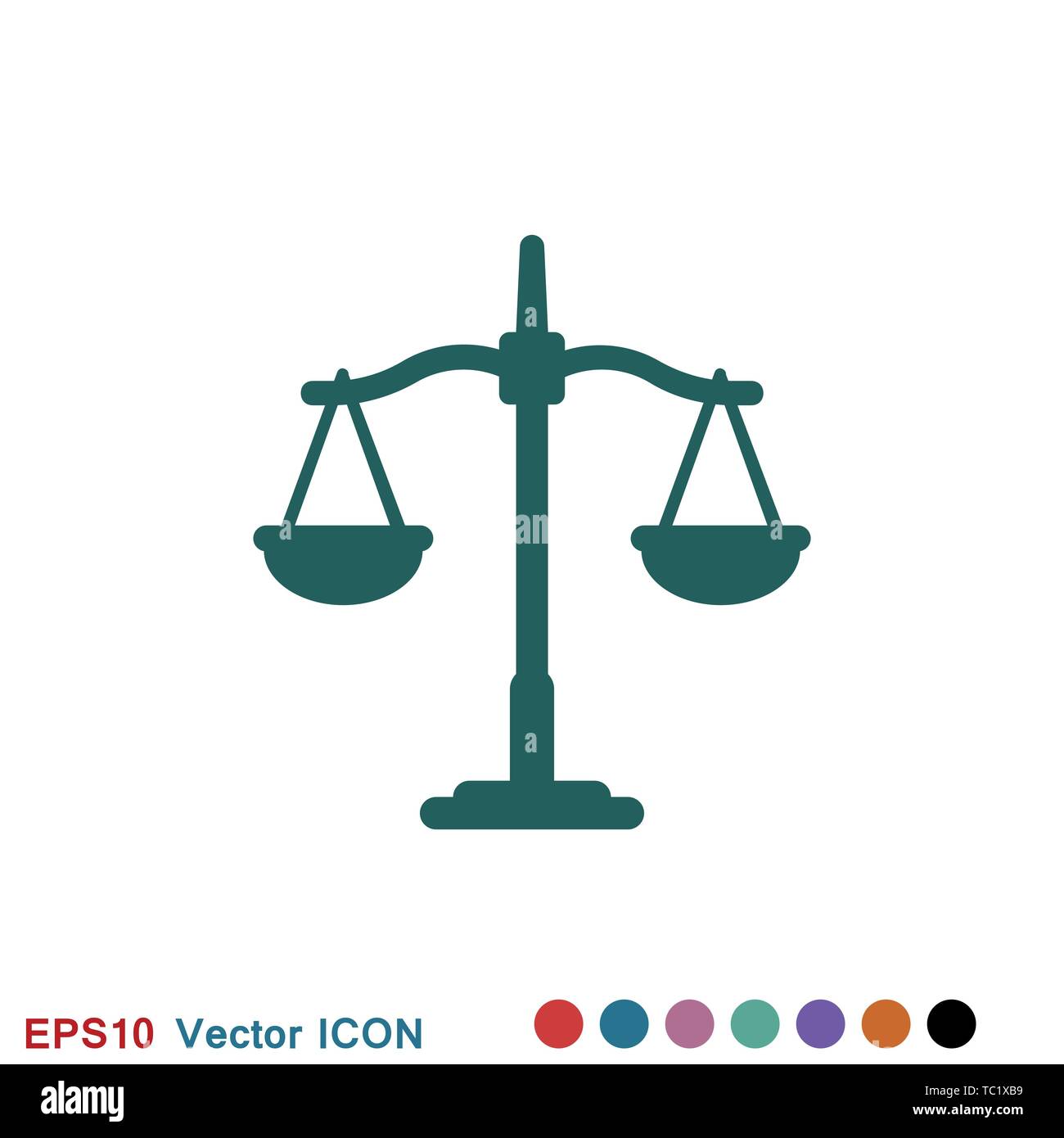 Scales of justice icon logo, vector sign symbol for design Stock Vector ...