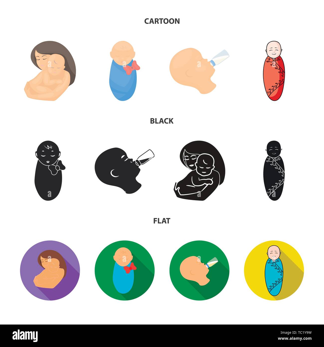 Vector illustration of infant and character icon. Collection of infant ...