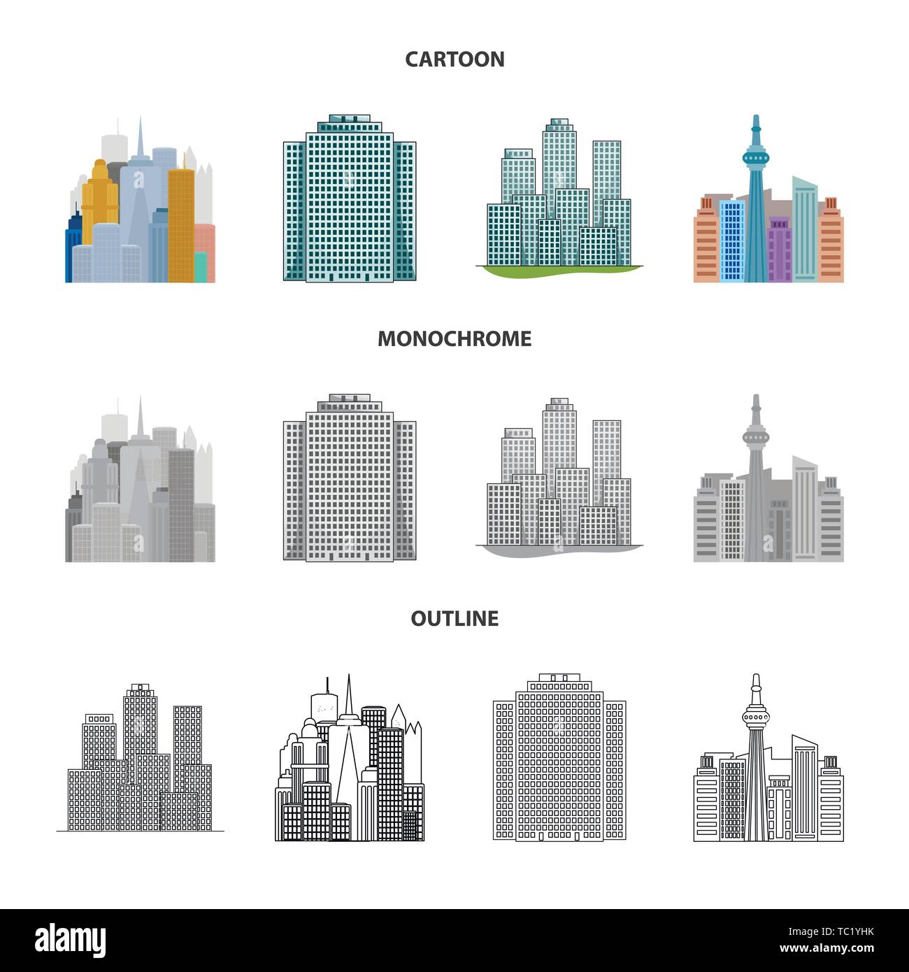 Vector illustration of and building icon. Set of and hotel vector icon ...