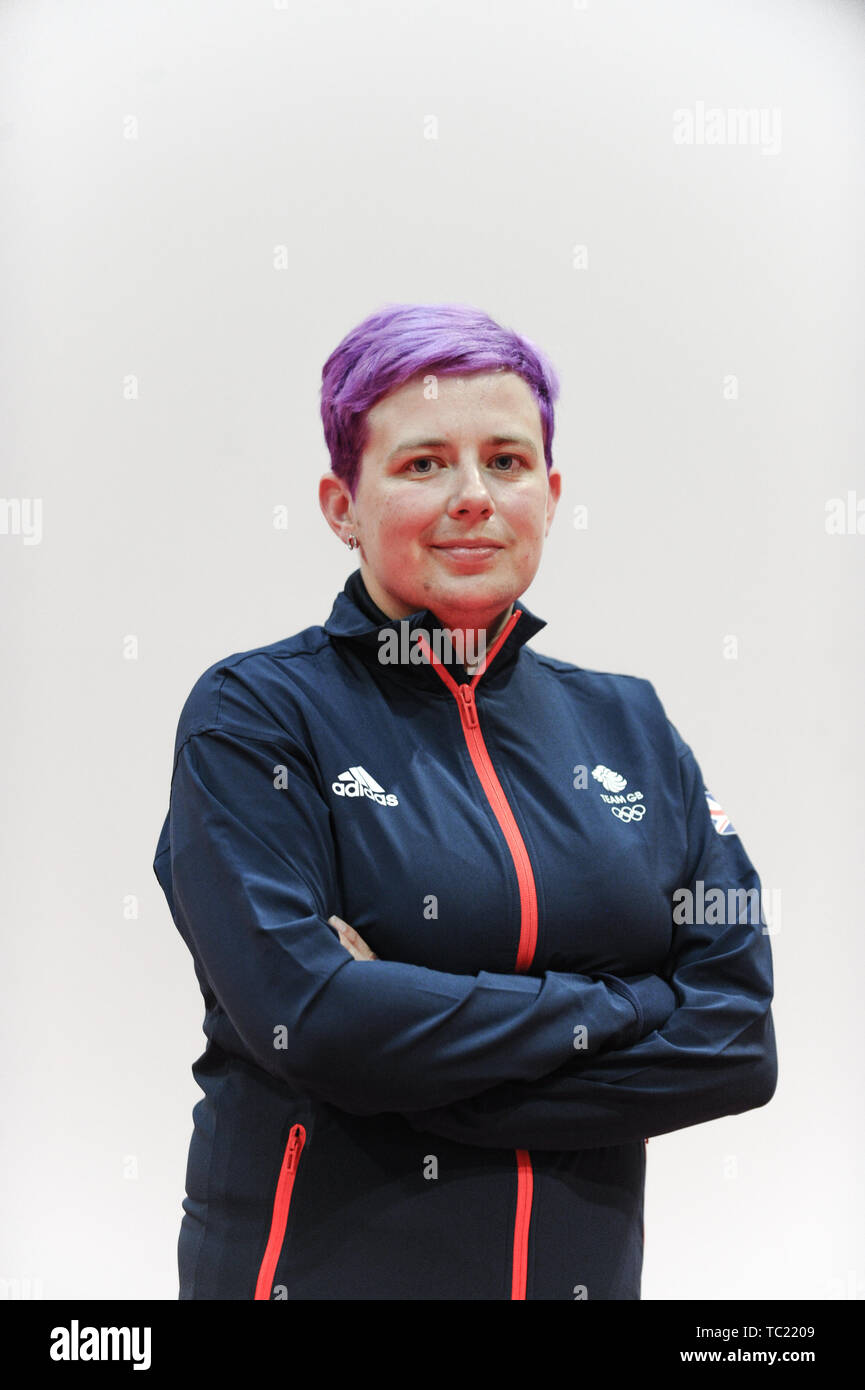 Kirsty Barr during the kitting out session for the 2019 Minsk European Games at the Birmingham NEC. Stock Photo