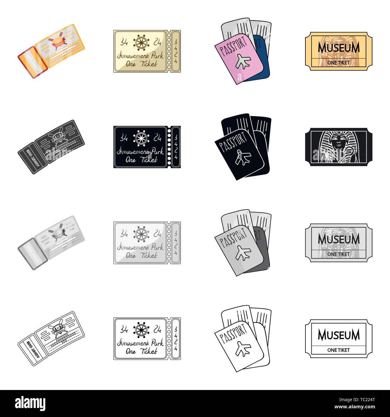 Vector design of ticket and movie logo. Collection of ticket and ...
