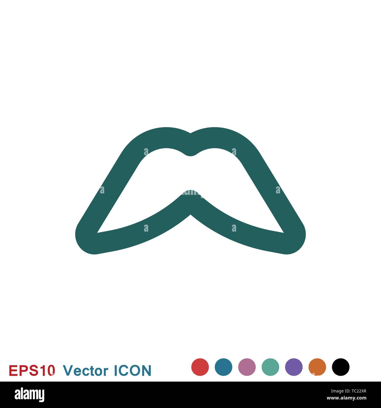 Mustache icon logo, vector sign symbol for design Stock Vector Image