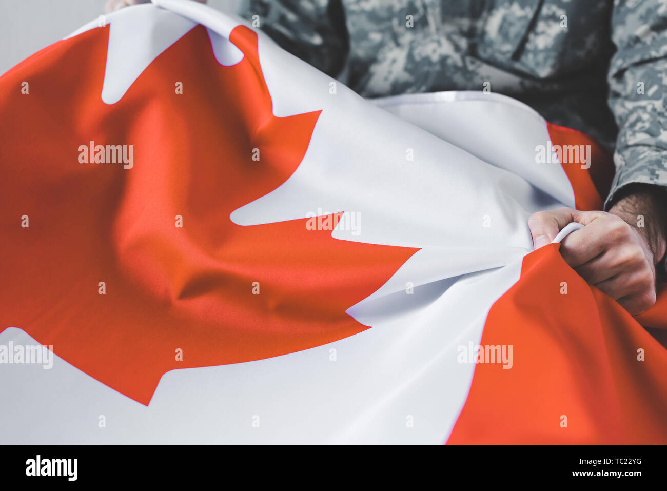 Canadian man holding canadian flag hi-res stock photography and images ...